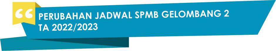 PERUBAHAN JADWAL SPMB GELOMBANG 2 TA 2022/2023